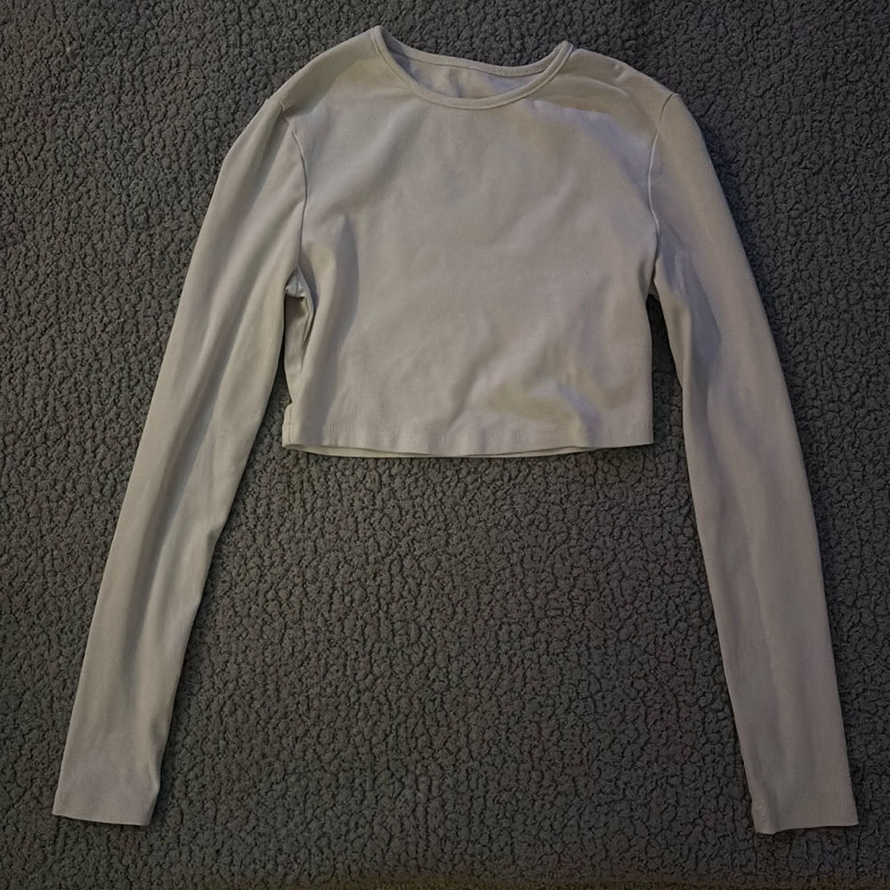 White Cropped Long Sleeve